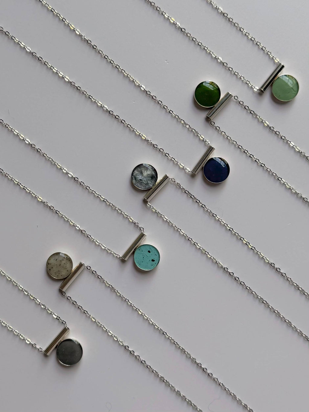 Granite Inlay Pendant Necklace - Sterling Silver