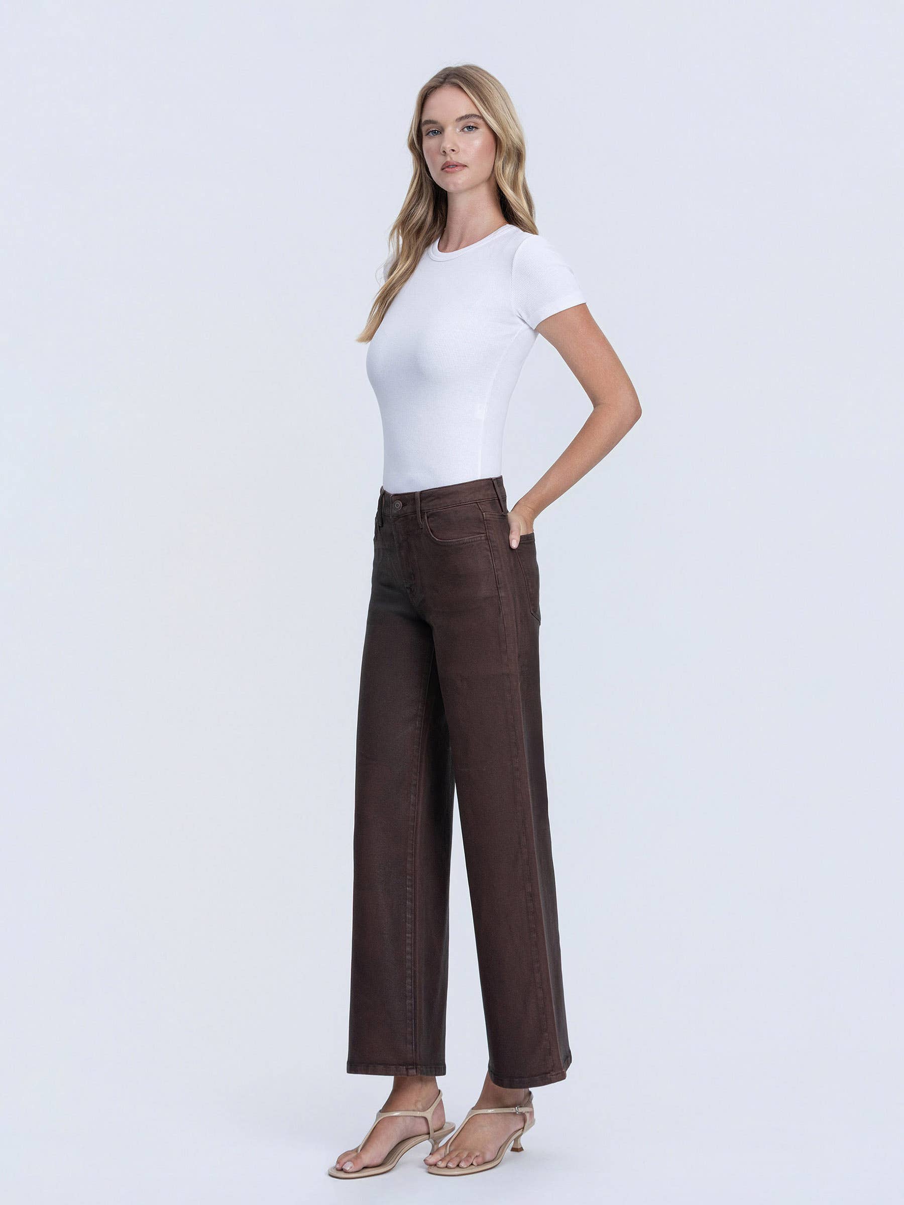 High Rise Coffee Jeans