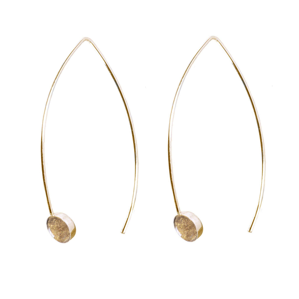 Sunstone Marquise Hoops - 14K Gold Fill