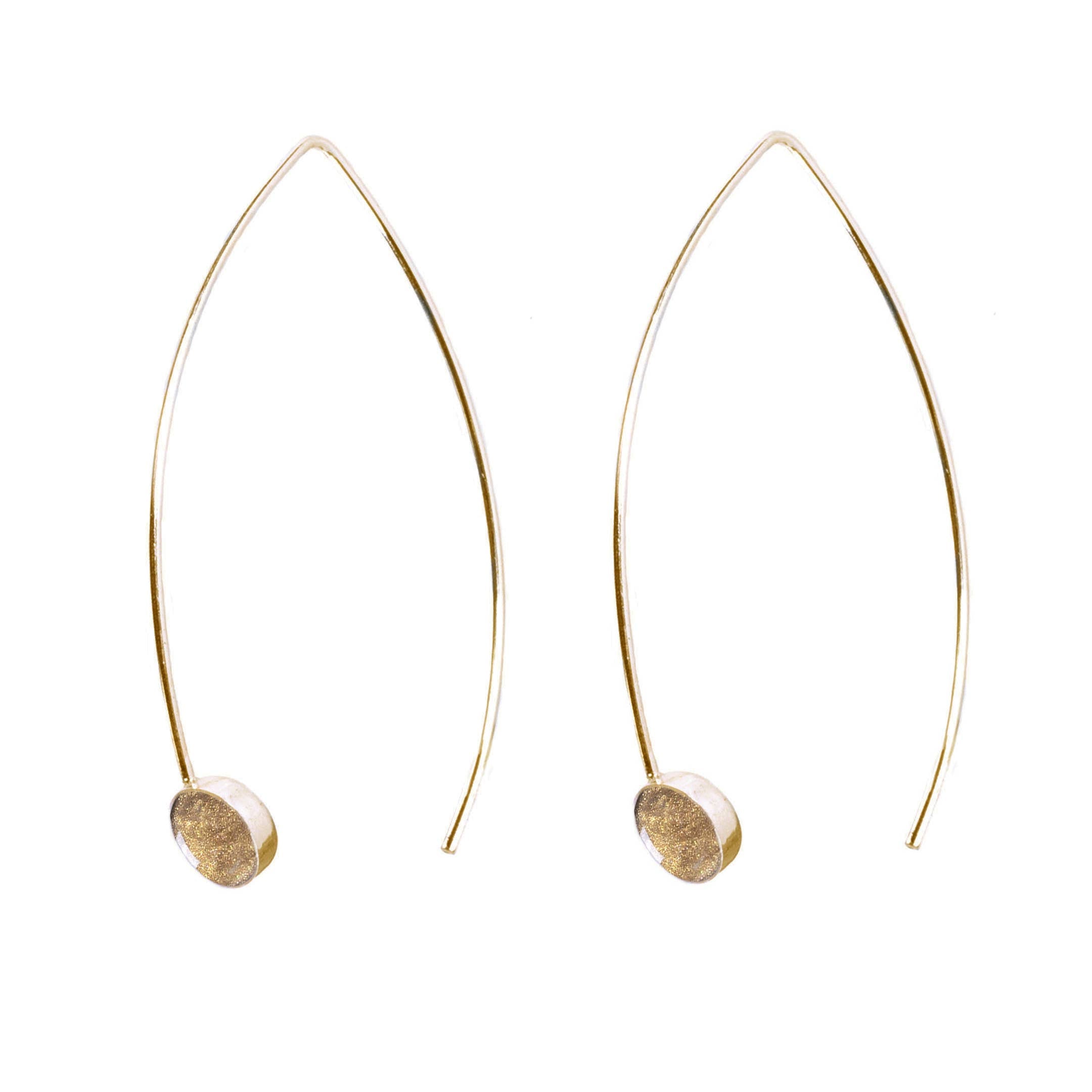 Sunstone Marquise Hoops - 14K Gold Fill