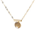 Sunstone Inlay Pendant Necklace - 14K Gold Fill