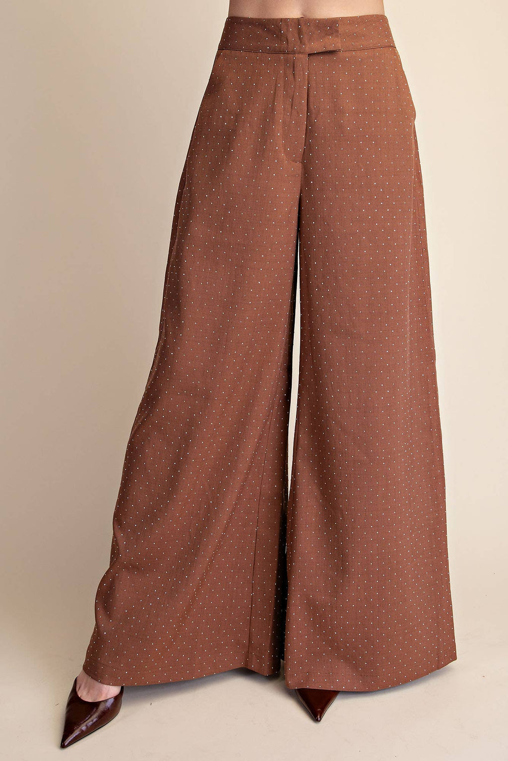 Rhinestones Wide Leg Pants