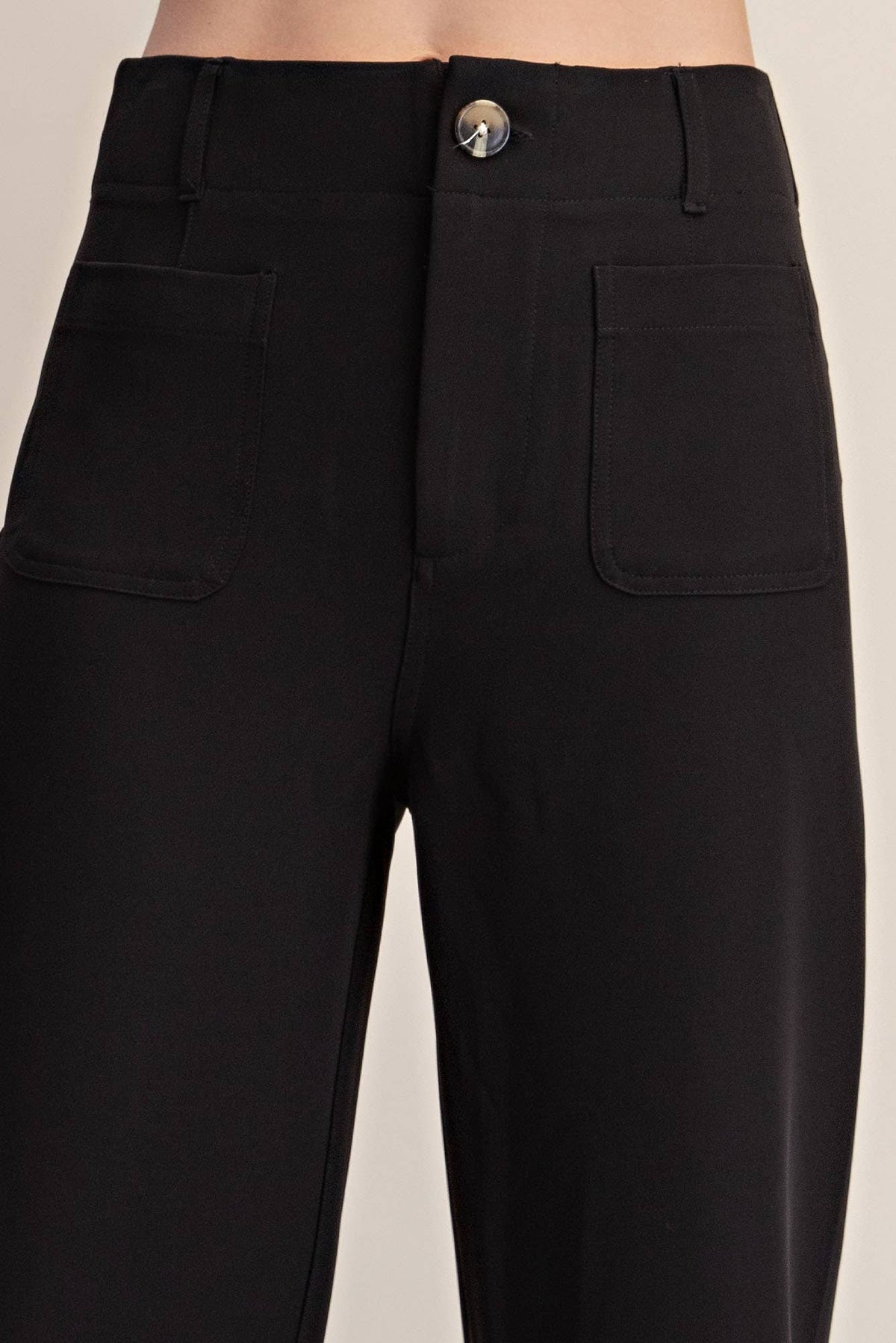 Cropped Wide-Leg Stretchy Pants