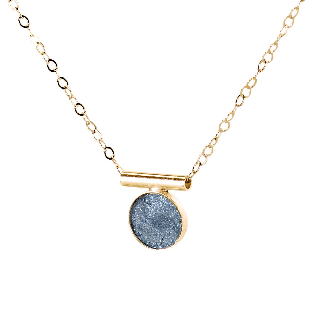 Granite Inlay Pendant Necklace - Sterling Silver