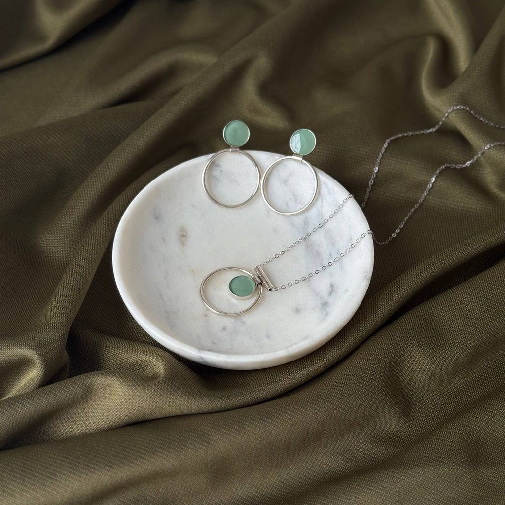 Jade Annulet Necklace - Sterling Silver