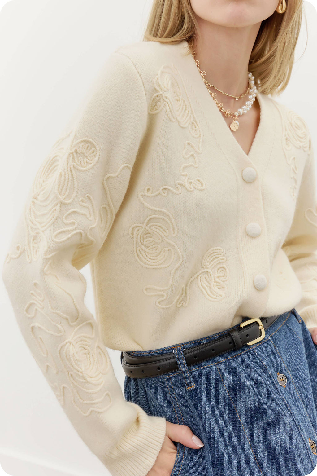 Floral Embroidered Cardigan