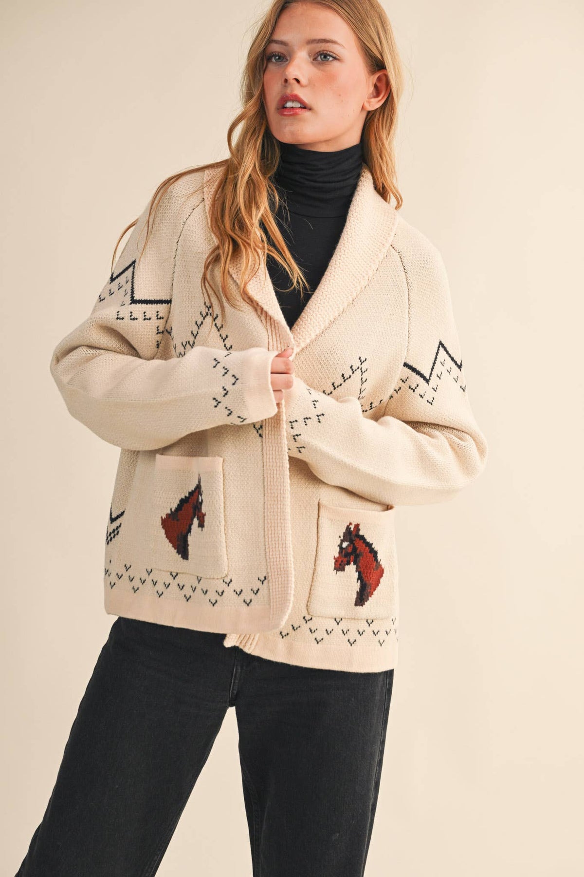 Horse Motif Cardigan