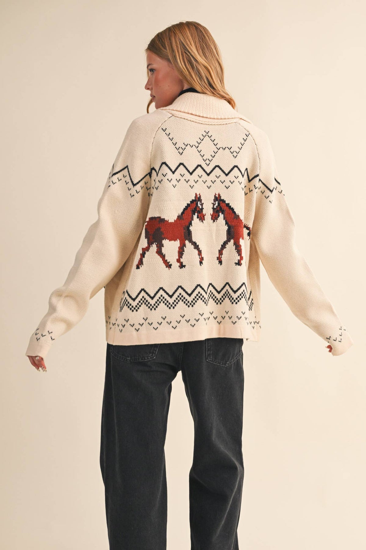 Horse Motif Cardigan