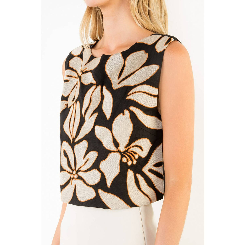 Embroidered Flower Top