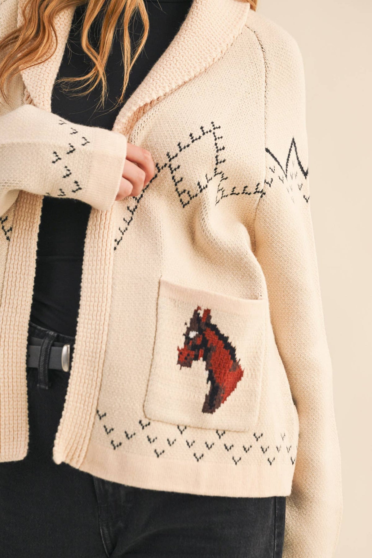 Horse Motif Cardigan