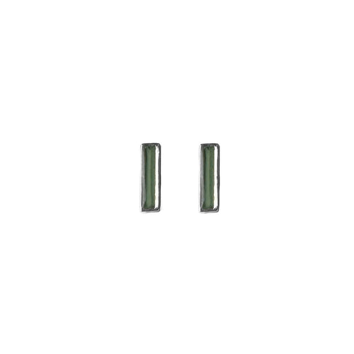 Jade Bar Studs - Sterling Silver - Regular