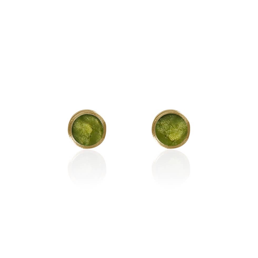 Peridot Solitaire Studs - Sterling Silver - Regular