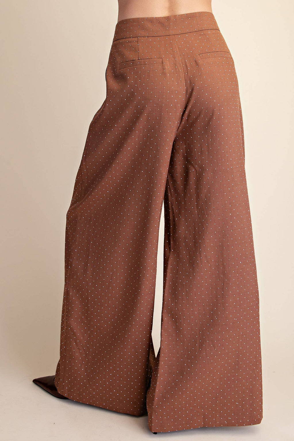 Rhinestones Wide Leg Pants