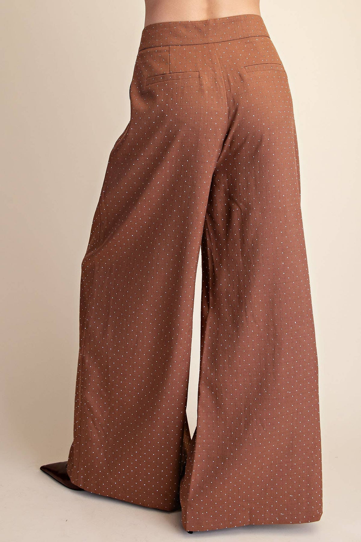 Rhinestones Wide Leg Pants
