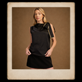 Asymmetric Bow Tie Neck Top - Black & Gold