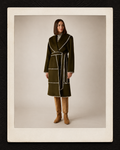 Contrast Stitch Wool Coat