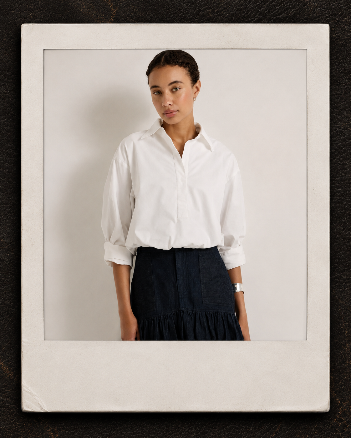Dallas Bubble-Hem Cotton Top