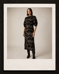 Geometric Knit Midi Skirt