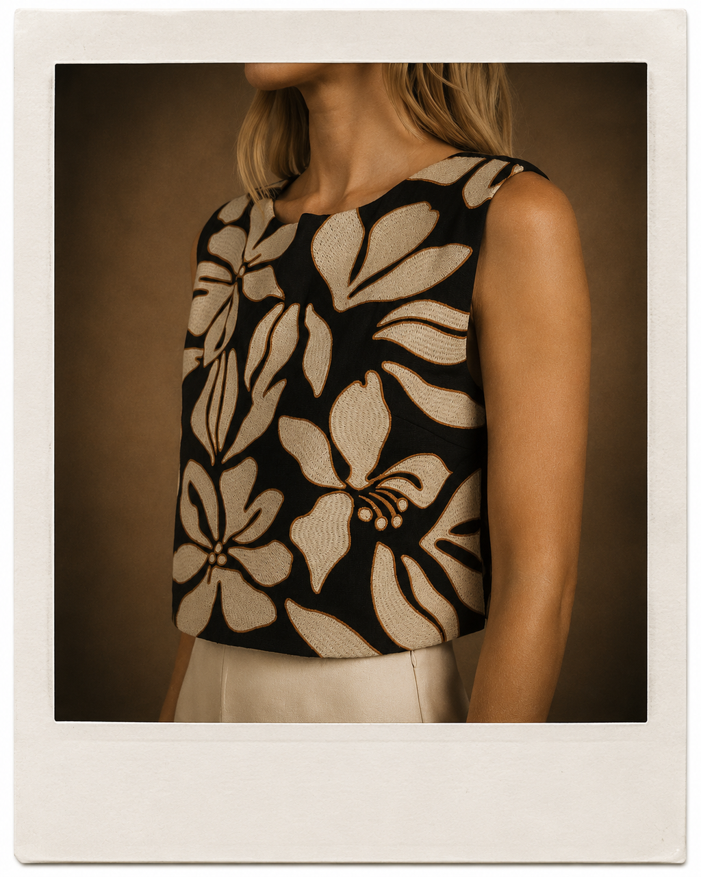 Embroidered Flower Top