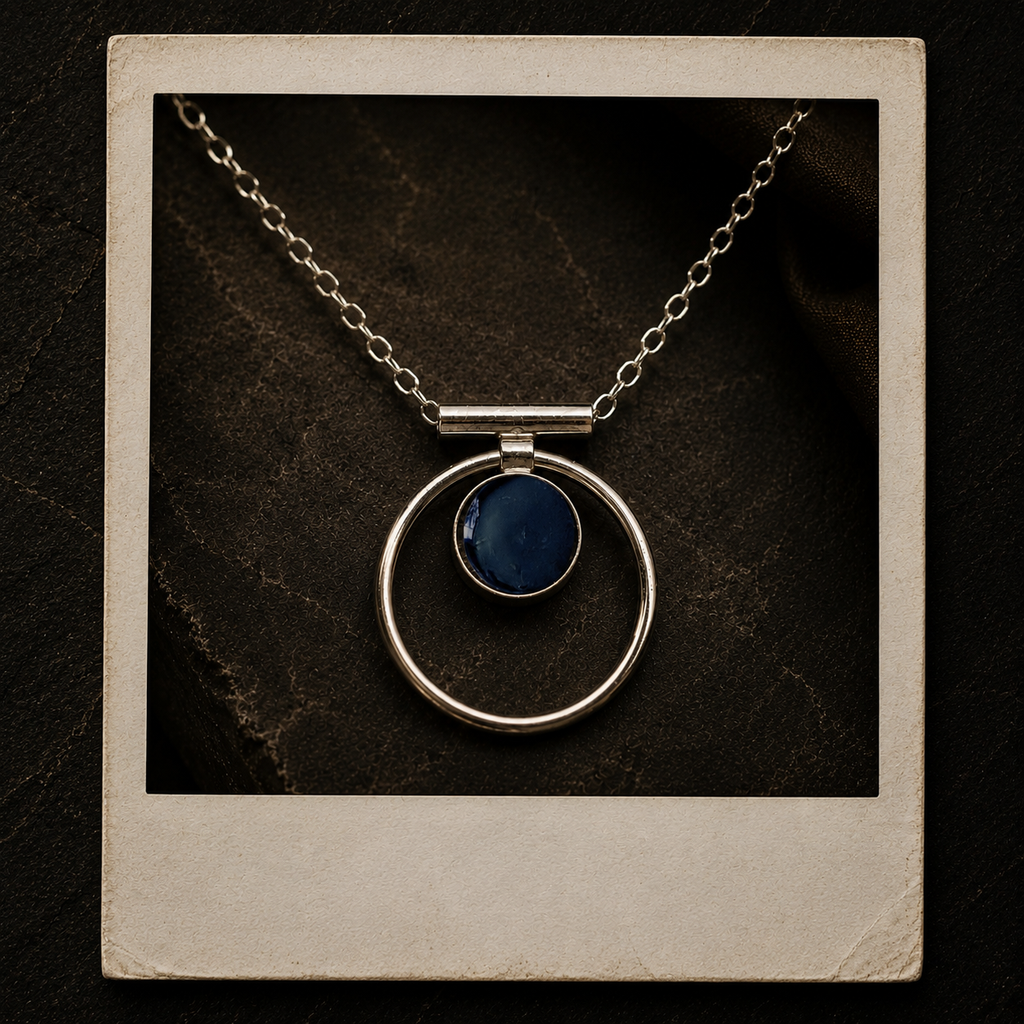 Sapphire Annulet Necklace - Sterling Silver