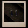 Sapphire Bar Studs - Sterling Silver
