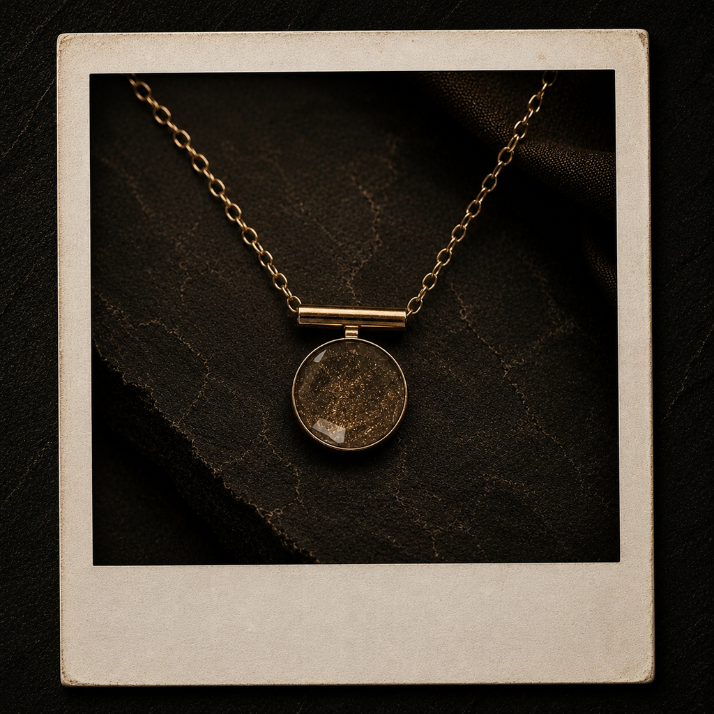 Sunstone Inlay Pendant Necklace - 14K Gold Fill
