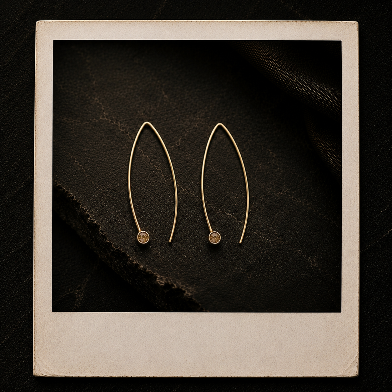 Sunstone Marquise Hoops - 14K Gold Fill