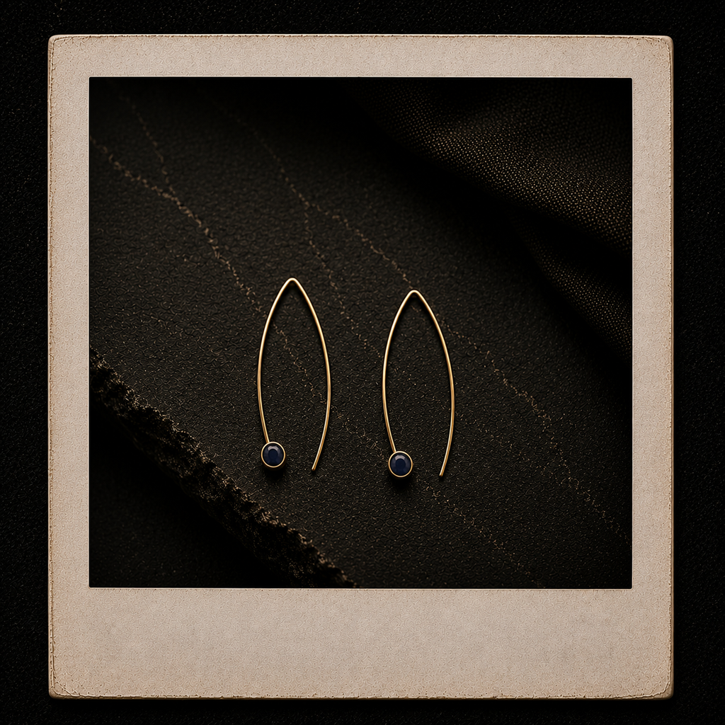 Sapphire Marquise Hoops - 14K Gold Fill