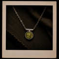 Peridot Inlay Pendant Necklace - Sterling Silver
