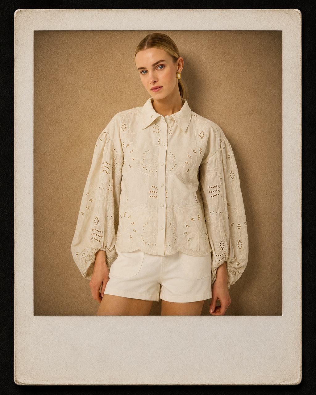 Embroidered Eyelet Blouse