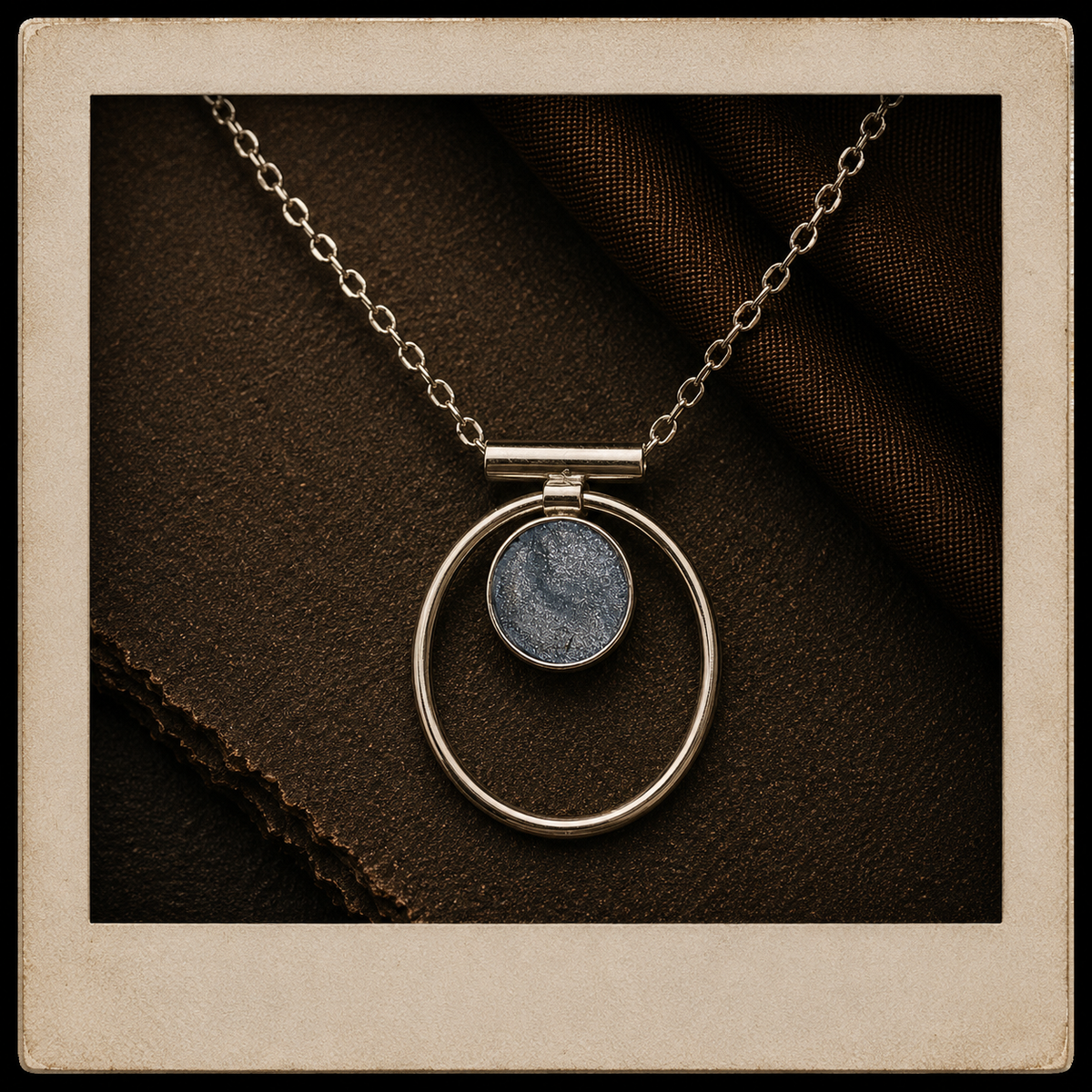 Granite Annulet Necklace - Sterling Silver
