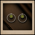 Peridot Annulet Earrings - Sterling Silver