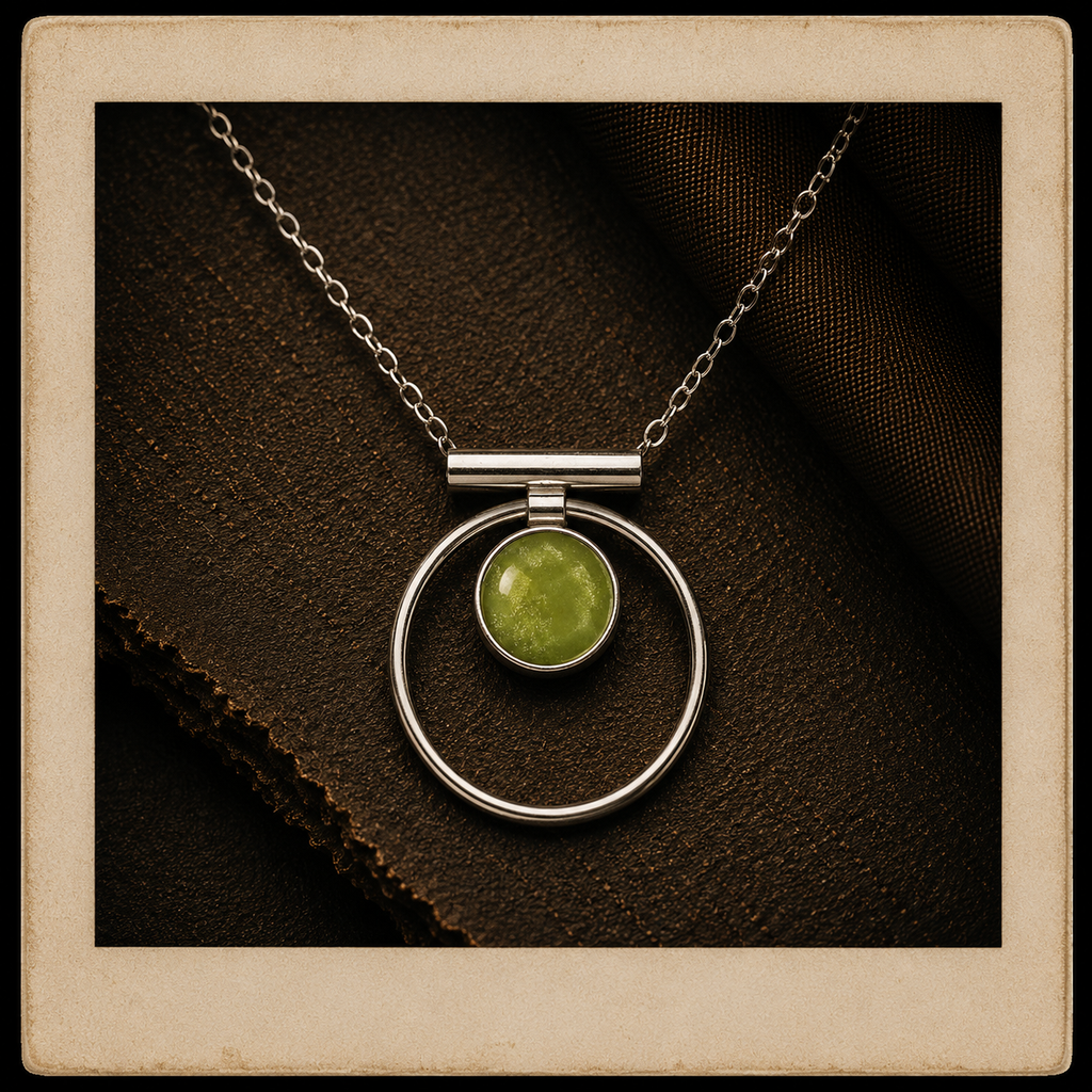 Peridot Annulet Necklace - Sterling Silver