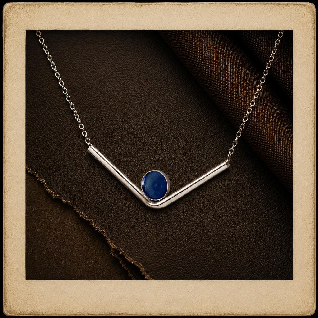 Sapphire Chevron Necklace