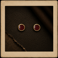 Garnet Solitaire Studs Earrings - 5K Gold - Petite