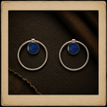 Sapphire Annulet Earrings - Sterling Silver