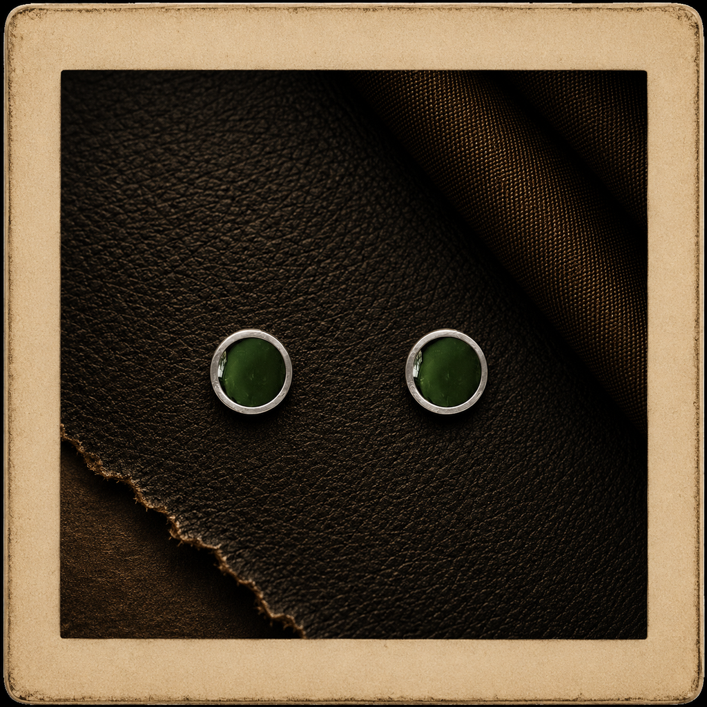 Emerald Solitaire Stud Earrings - 5K Gold - Petite