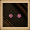 Pink Tourmaline Solitaire Stud Earrings - Sterling Silver - Petite