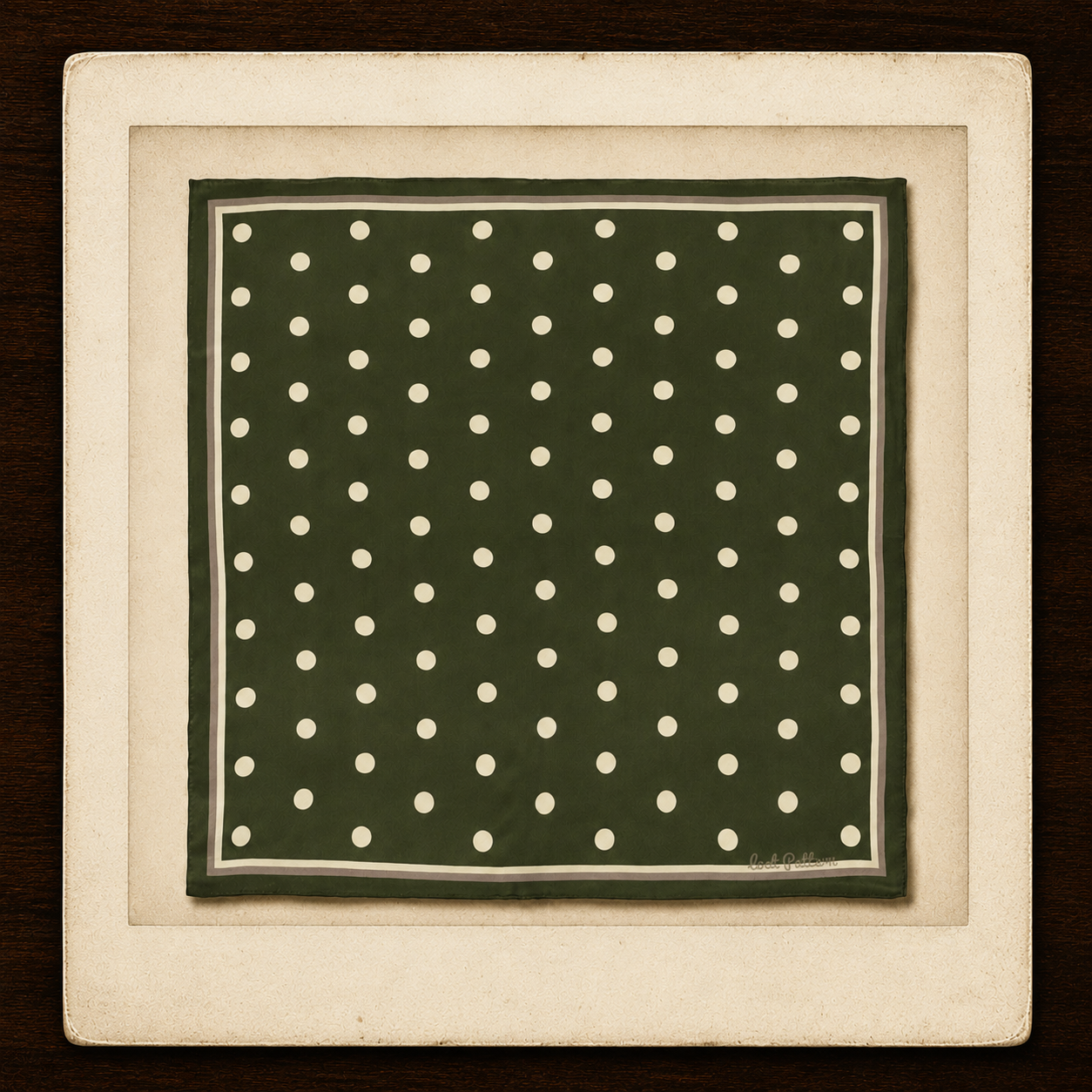 Exhibit 012: Matcha Polka Dot Silk Scarf