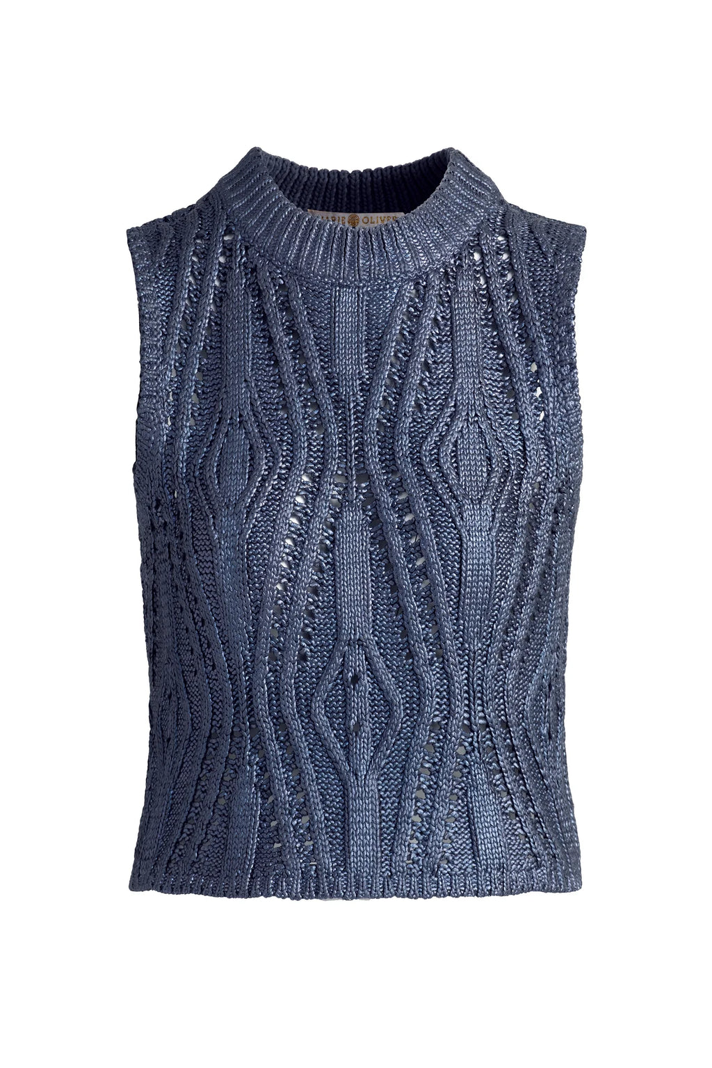 Midnight Navy Foil Knit Vest