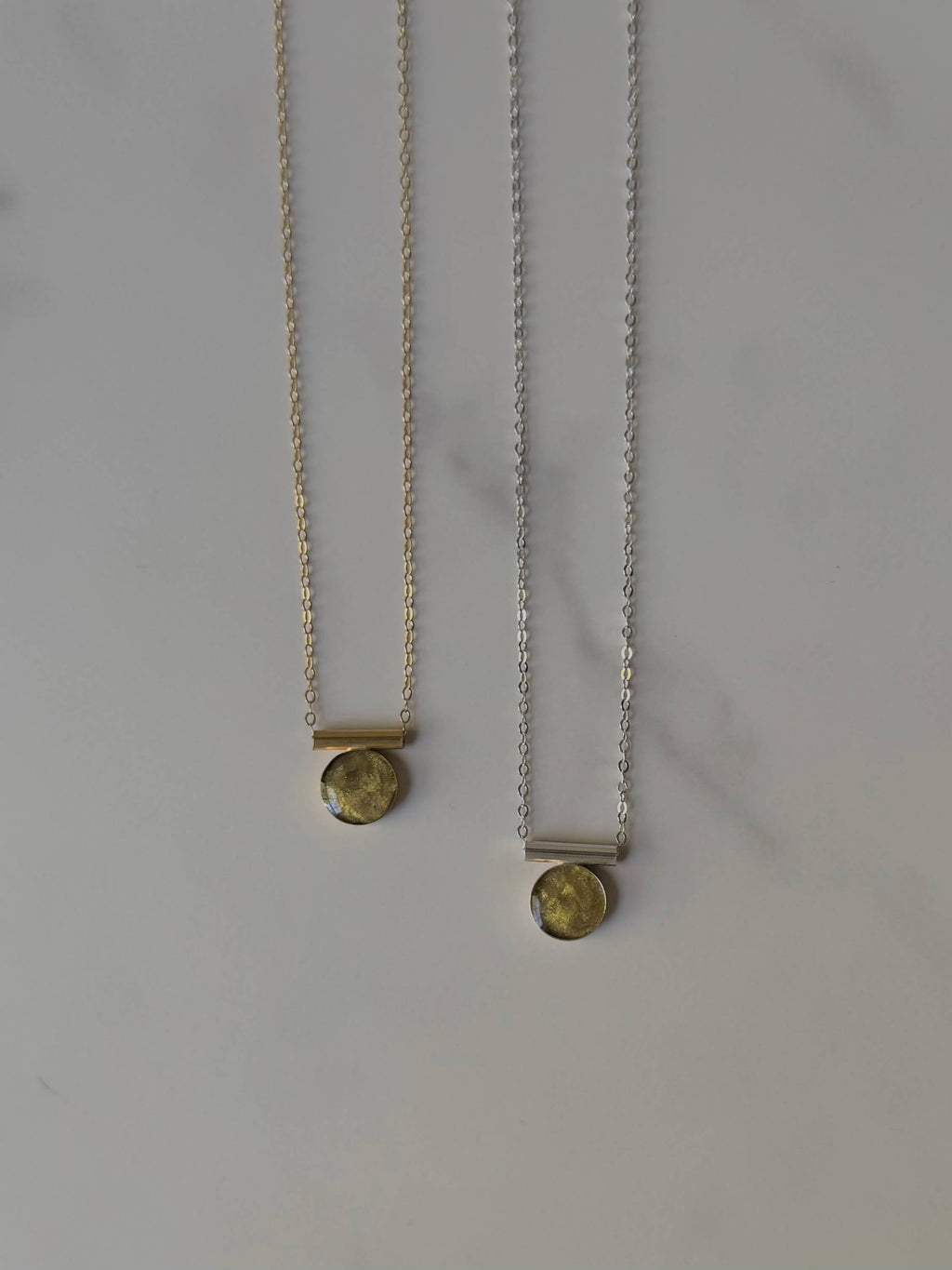 Sunstone Inlay Pendant Necklace - 14K Gold Fill