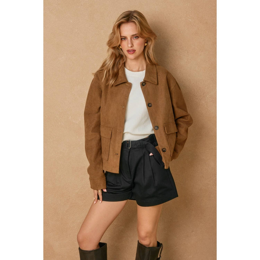 Suede Collared Jacket