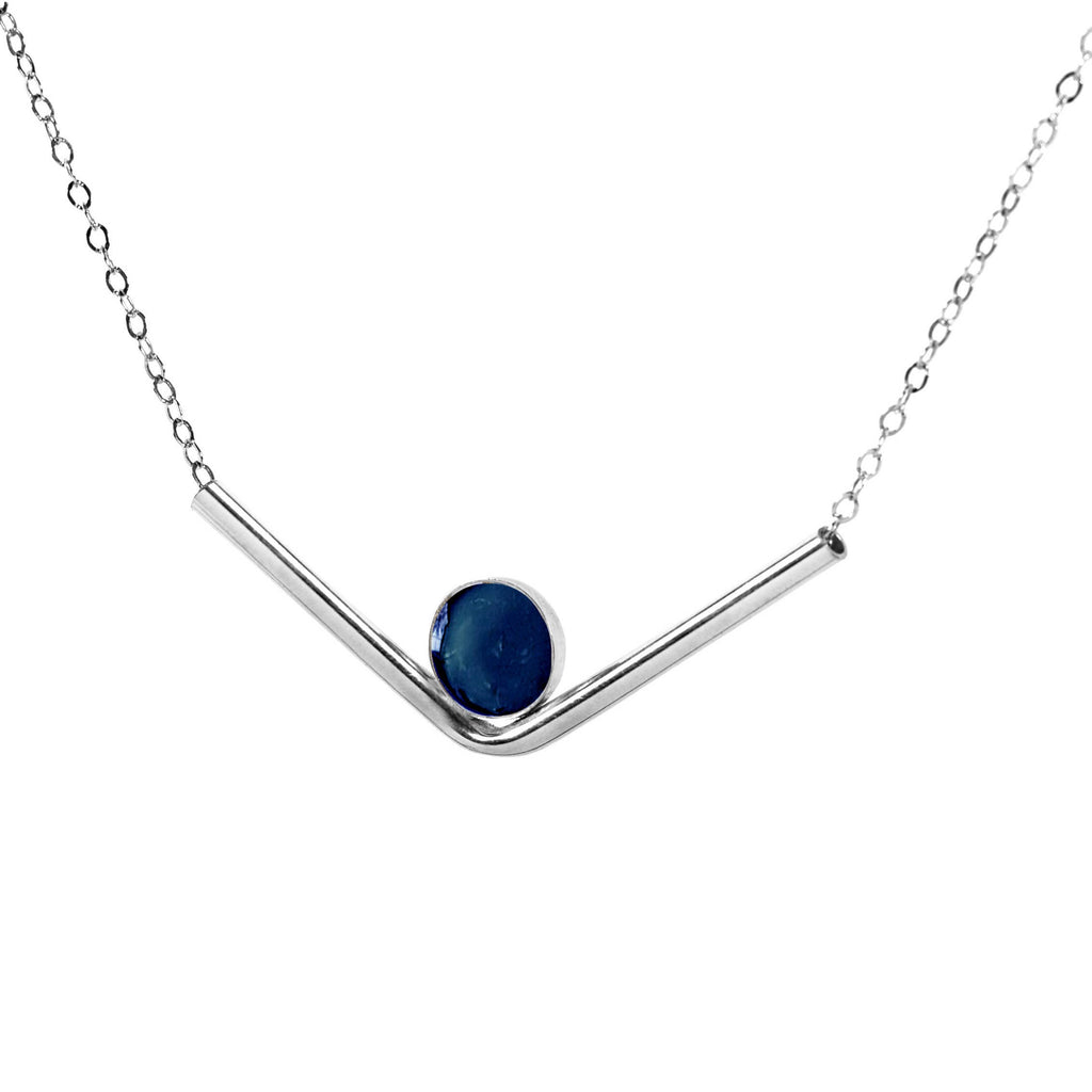 Sapphire Chevron Necklace