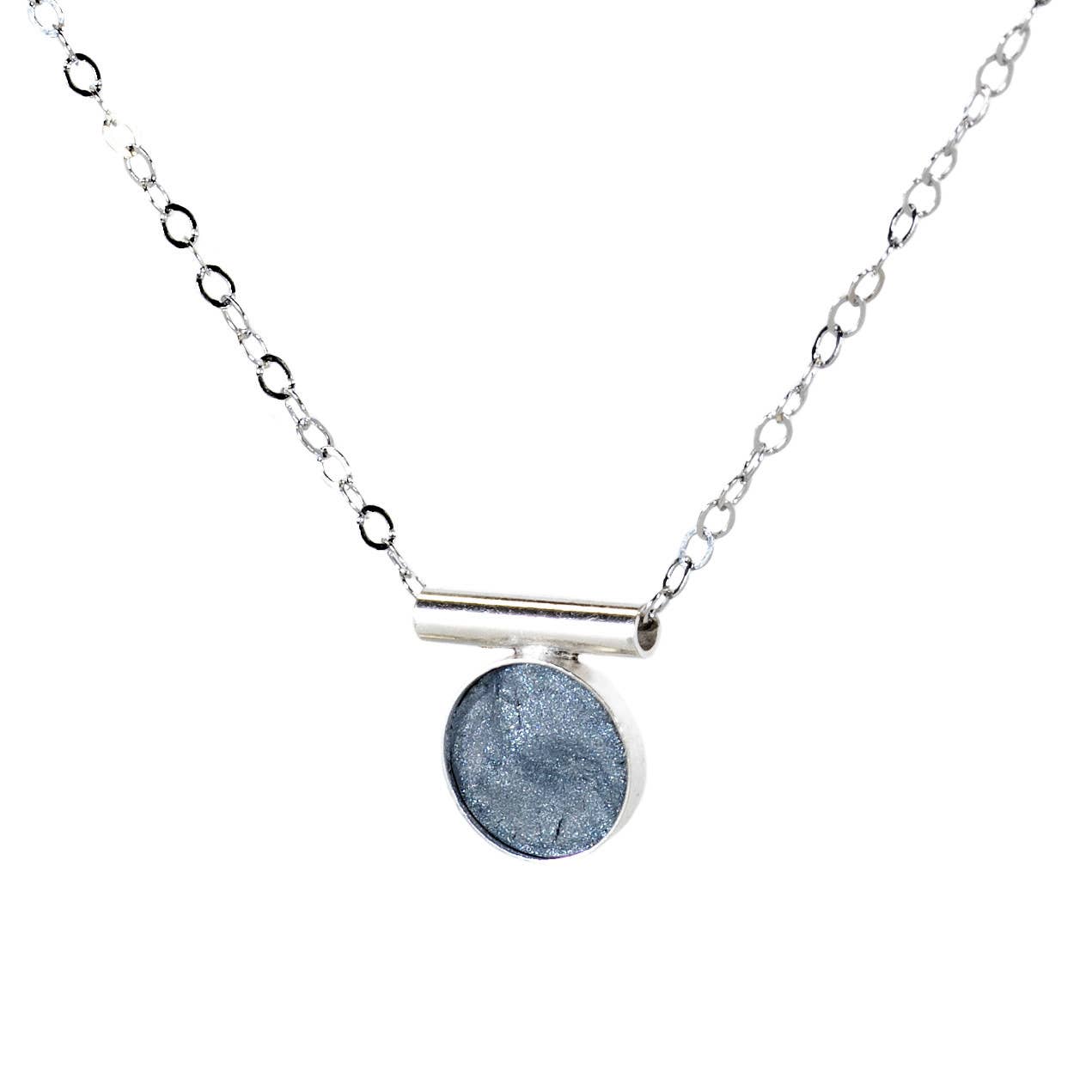Granite Inlay Pendant Necklace - Sterling Silver