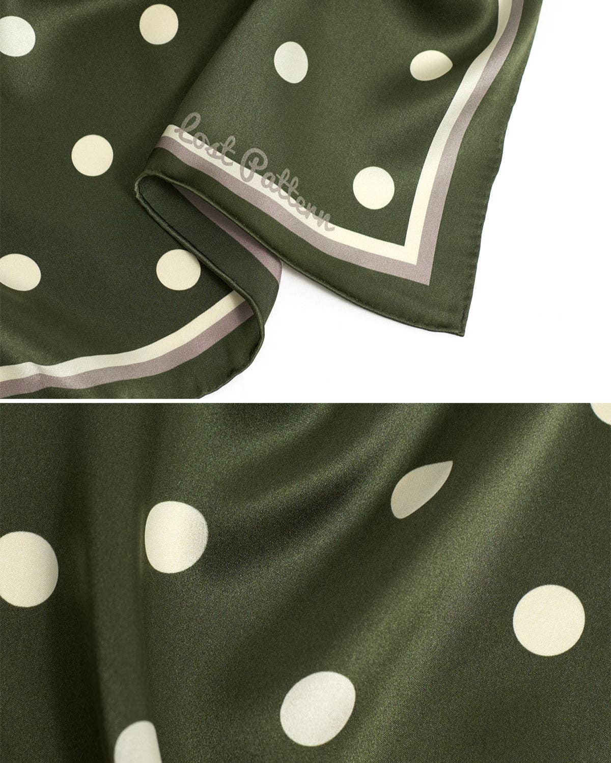 Exhibit 012: Matcha Polka Dot Silk Scarf