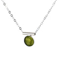 Peridot Inlay Pendant Necklace - Sterling Silver