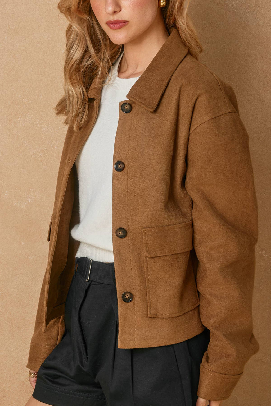 Suede Collared Jacket