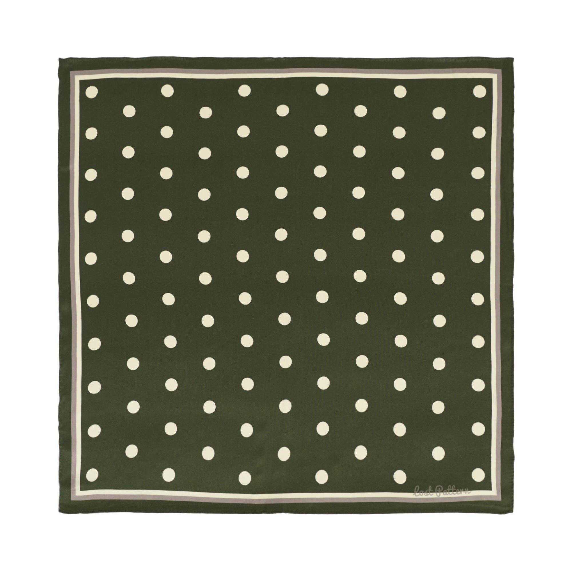 Exhibit 012: Matcha Polka Dot Silk Scarf