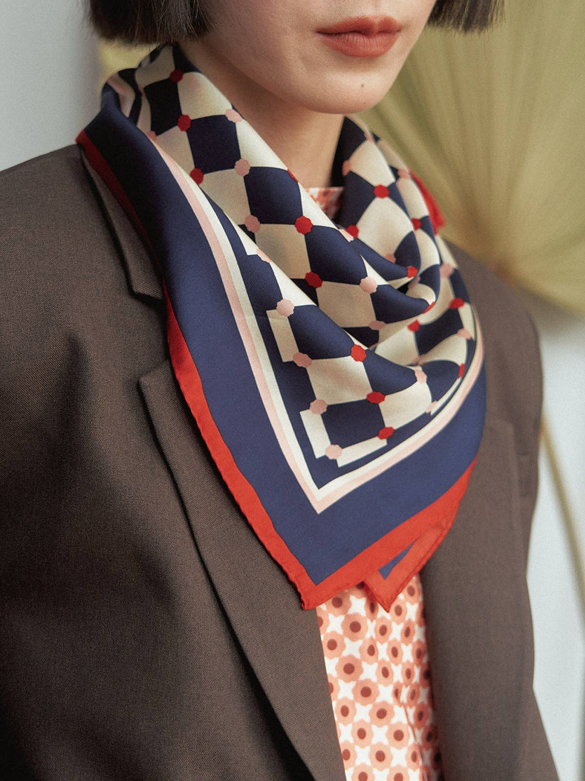 Exhibit 011: Checkerboard Silk Scarf