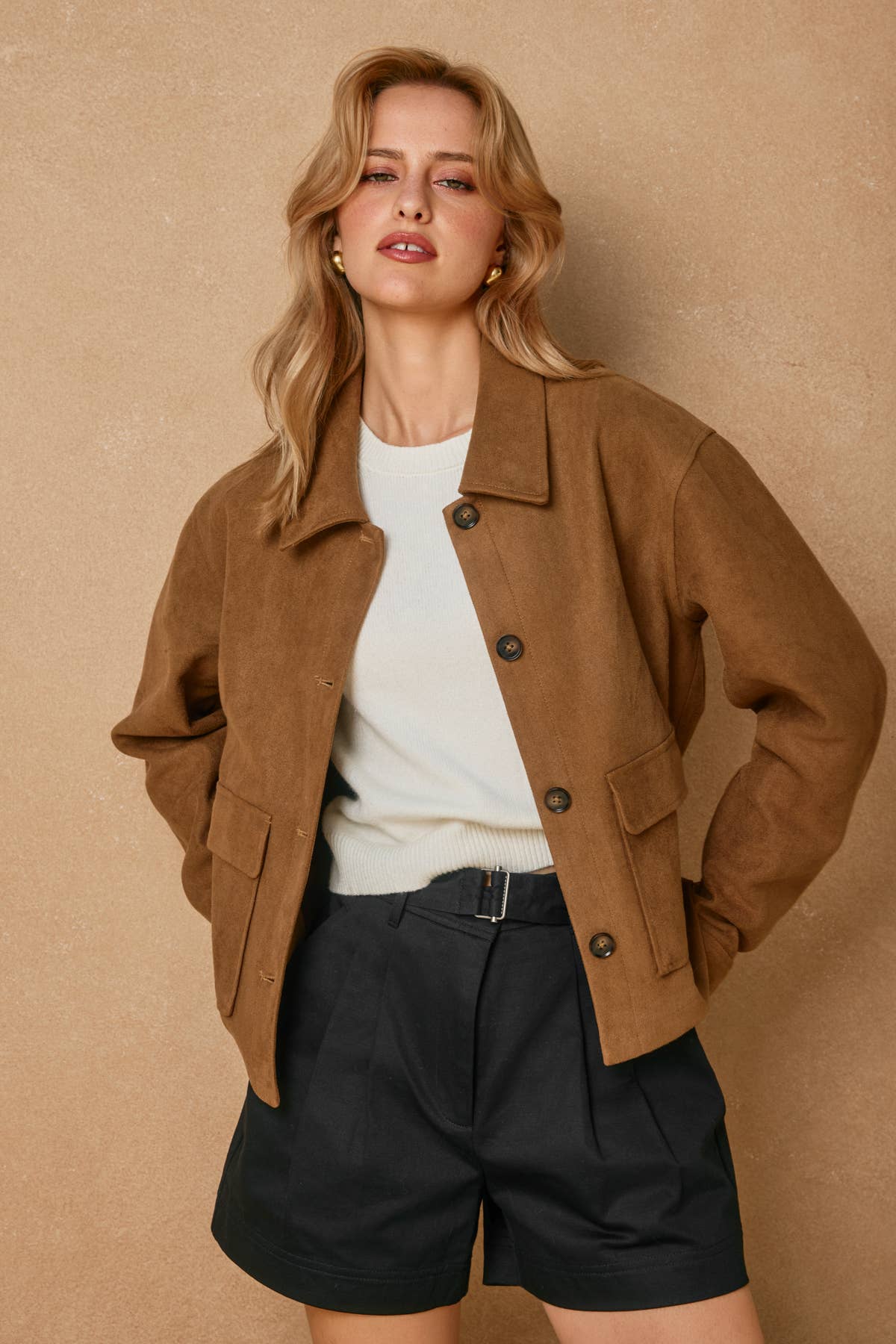 Suede Collared Jacket